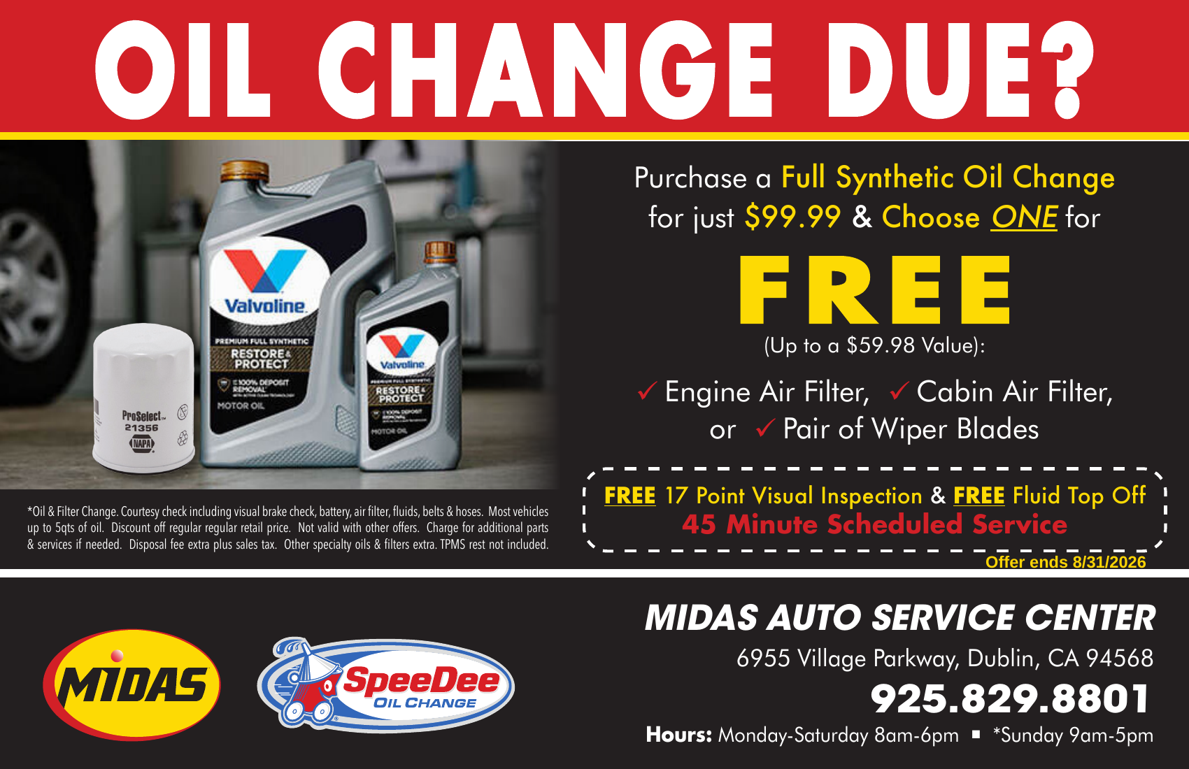 Full Synthetic Oil Change + FREE Bonus!